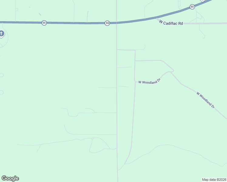 map of restaurants, bars, coffee shops, grocery stores, and more near 6650-6998 South 49 Road in Cadillac