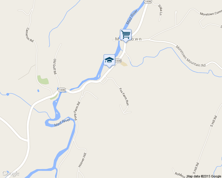 map of restaurants, bars, coffee shops, grocery stores, and more near 76 Fox Farm Run in Moretown