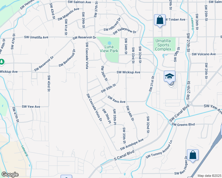 map of restaurants, bars, coffee shops, grocery stores, and more near 3256 Southwest 35th Street in Redmond