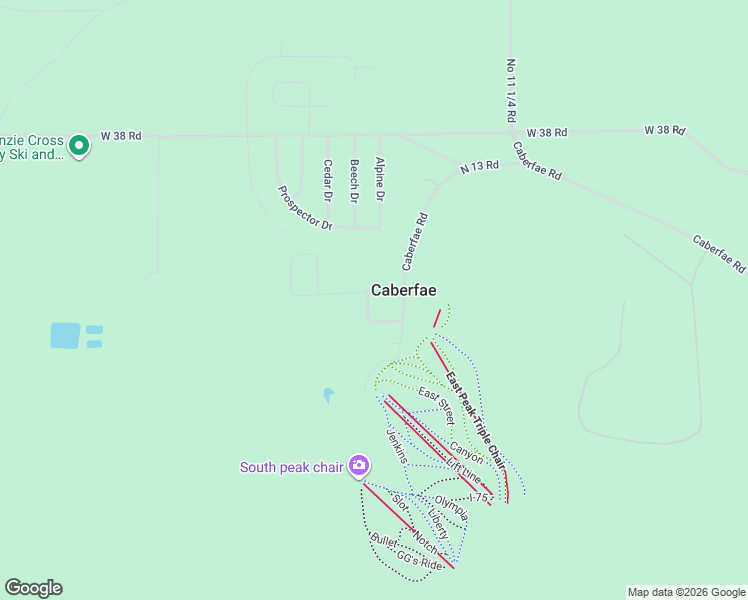 map of restaurants, bars, coffee shops, grocery stores, and more near 6426-7198 Ely Lane in Cadillac