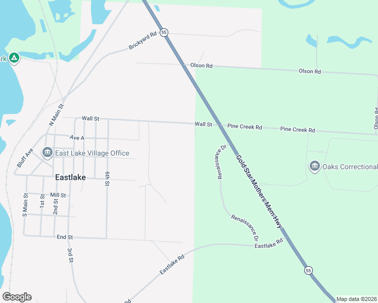 map of restaurants, bars, coffee shops, grocery stores, and more near 985 Wall Street in Manistee