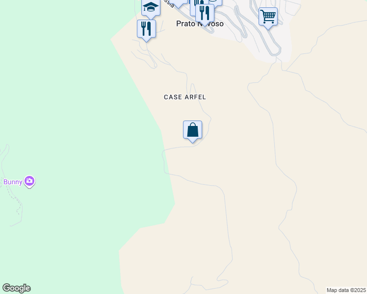 map of restaurants, bars, coffee shops, grocery stores, and more near Via Corona Boreale in Prato Nevoso