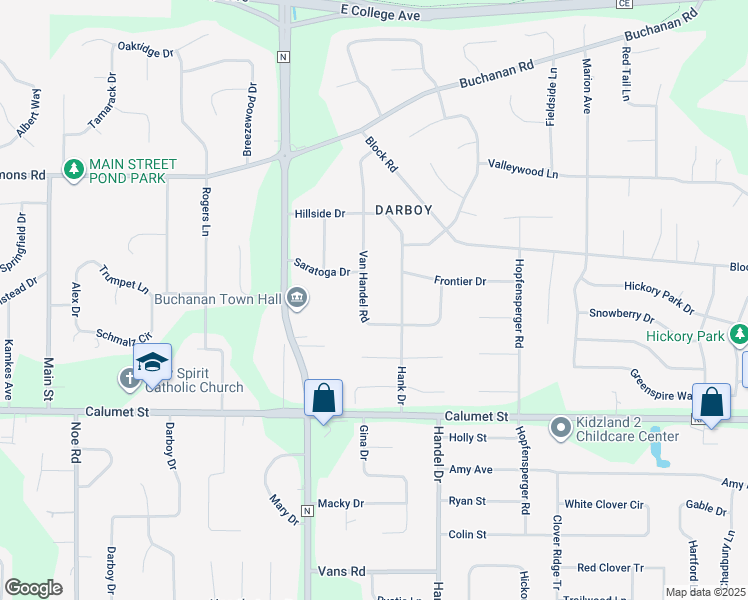 map of restaurants, bars, coffee shops, grocery stores, and more near N200 Van Handel Road in Appleton