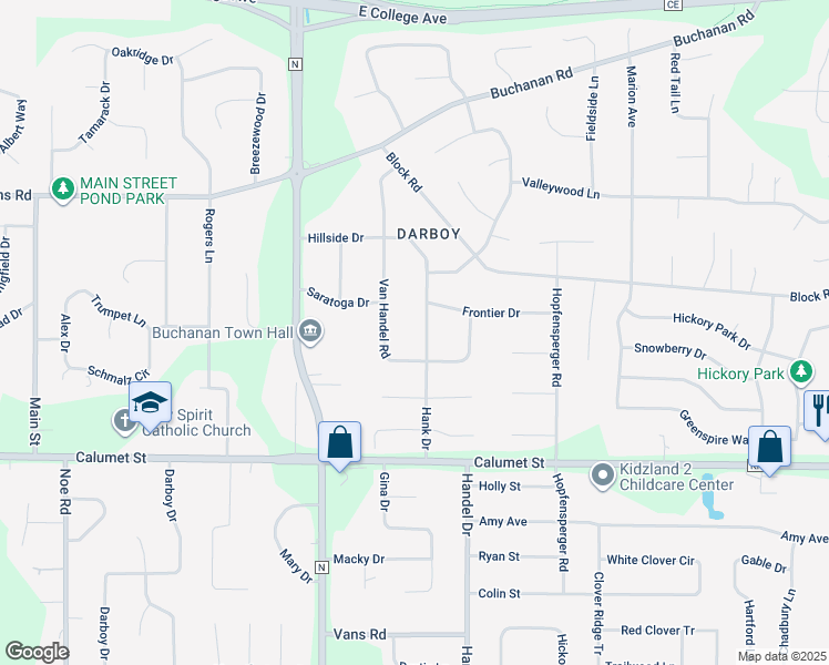 map of restaurants, bars, coffee shops, grocery stores, and more near N200 Van Handel Road in Appleton