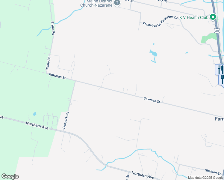 map of restaurants, bars, coffee shops, grocery stores, and more near 183 Bowman Street in Farmingdale