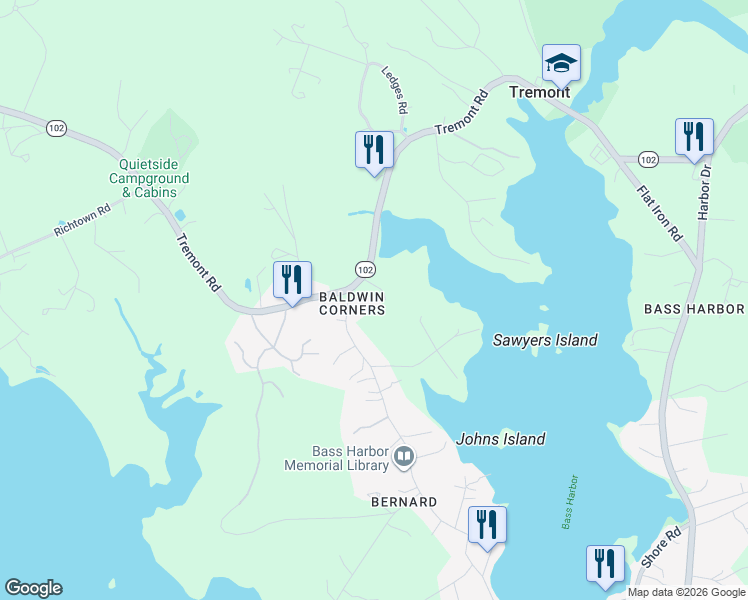 map of restaurants, bars, coffee shops, grocery stores, and more near 268 Tremont Road in Tremont