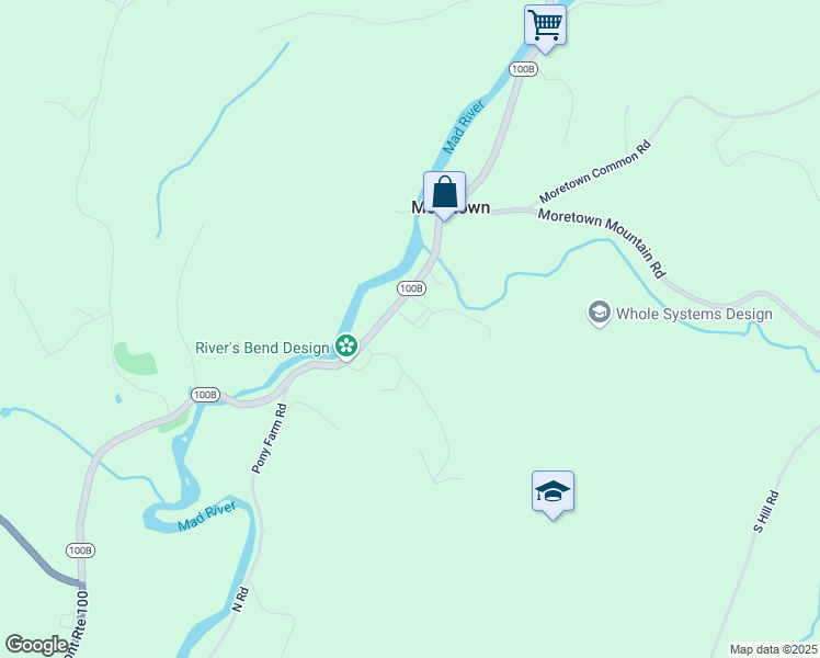 map of restaurants, bars, coffee shops, grocery stores, and more near 940 Vermont 100B in Moretown