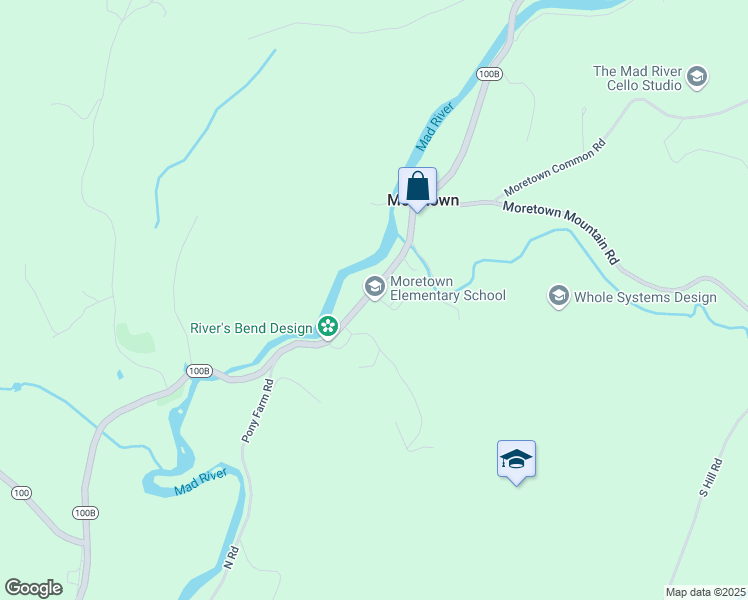 map of restaurants, bars, coffee shops, grocery stores, and more near 940 Vermont 100B in Moretown