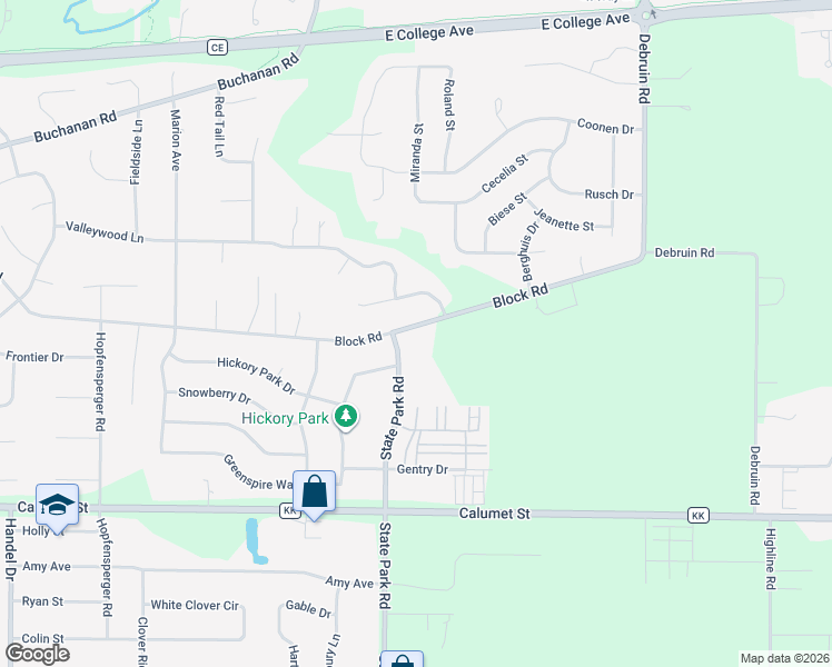 map of restaurants, bars, coffee shops, grocery stores, and more near 2276 Block Road in Combined Locks