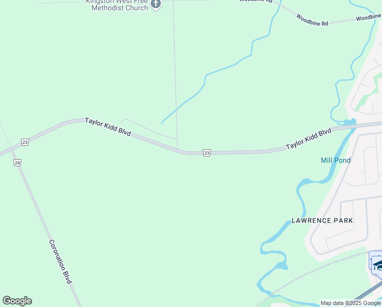 map of restaurants, bars, coffee shops, grocery stores, and more near Taylor Kidd Boulevard in Kingston
