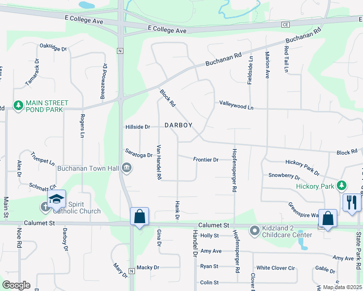 map of restaurants, bars, coffee shops, grocery stores, and more near N230 Hank Drive in Appleton