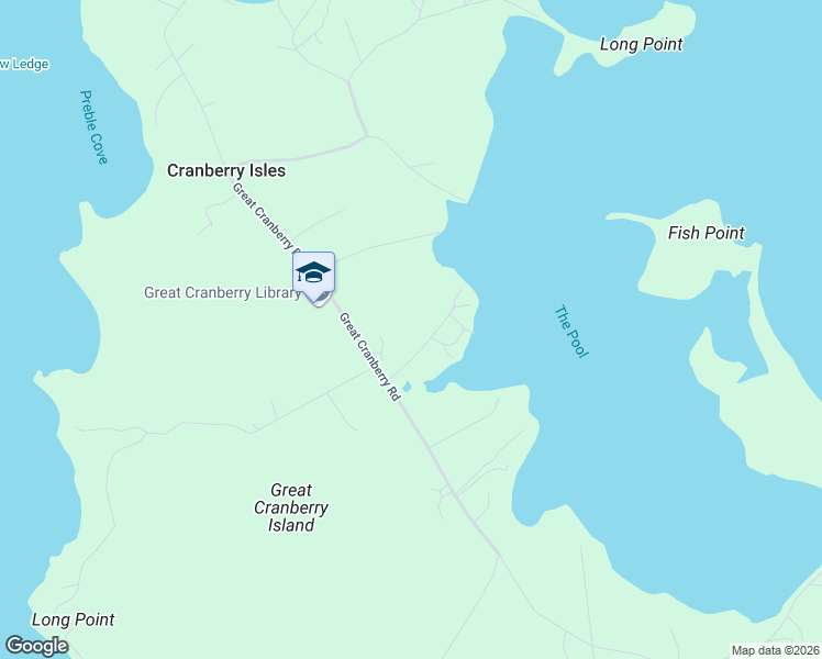map of restaurants, bars, coffee shops, grocery stores, and more near 54 Dog Point Road in Cranberry Isles