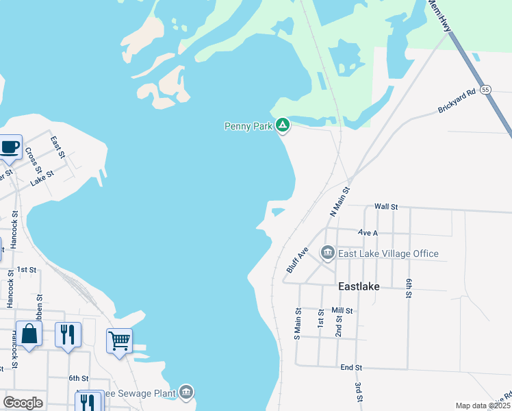 map of restaurants, bars, coffee shops, grocery stores, and more near in Eastlake