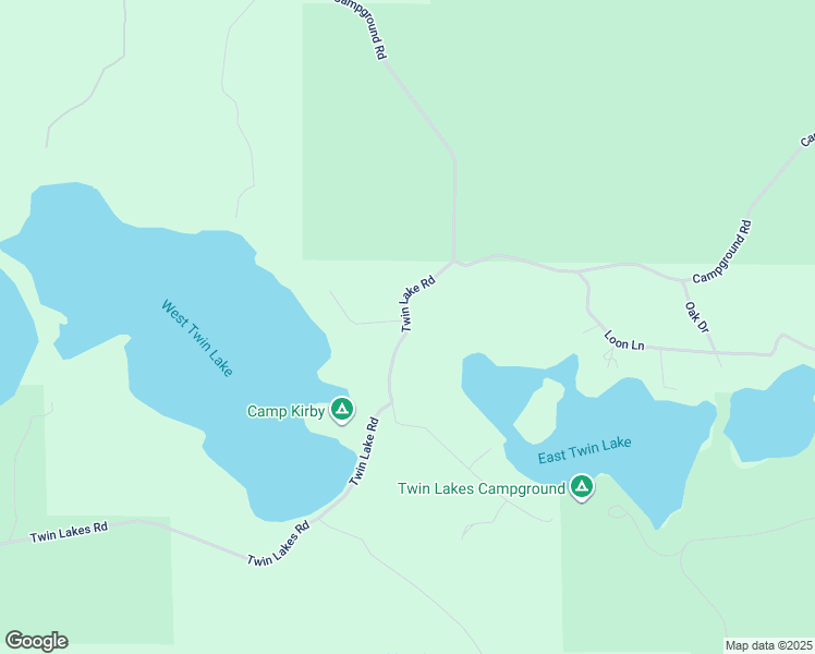 map of restaurants, bars, coffee shops, grocery stores, and more near Twin Lake Road in Roscommon County