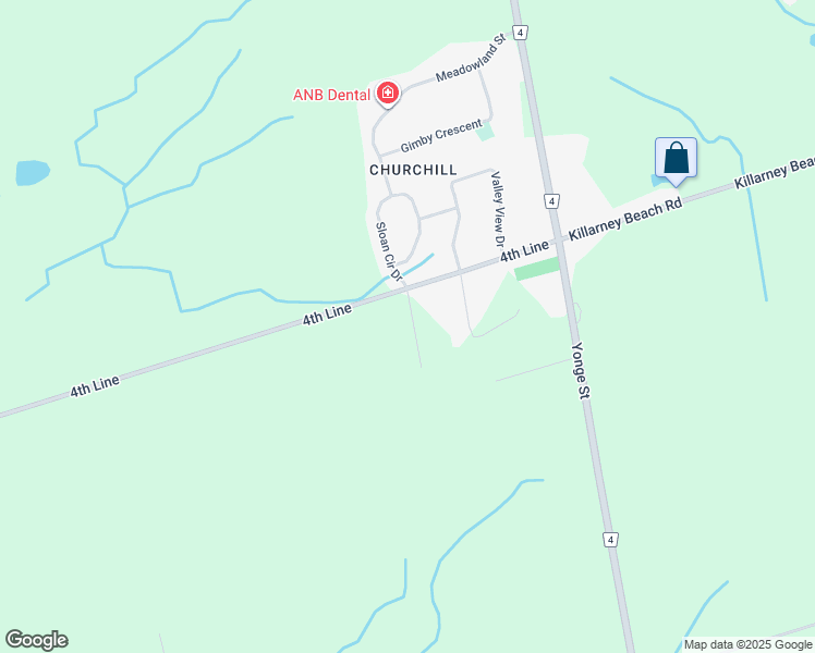 map of restaurants, bars, coffee shops, grocery stores, and more near 869 John Street in Innisfil