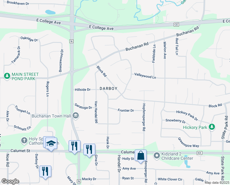 map of restaurants, bars, coffee shops, grocery stores, and more near 2585 Block Road in Appleton