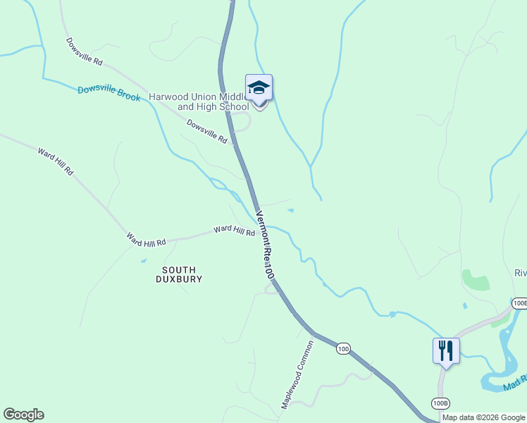 map of restaurants, bars, coffee shops, grocery stores, and more near 323 South Pinnacle Ridge Road in Duxbury