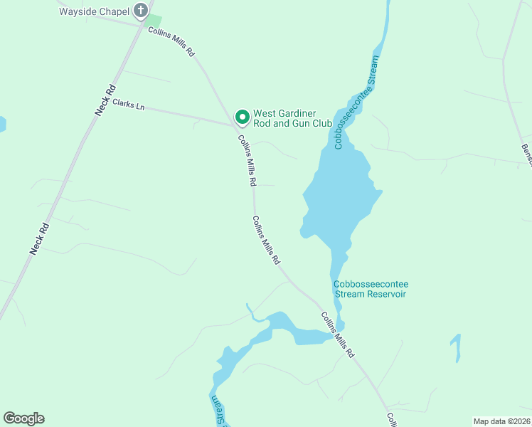 map of restaurants, bars, coffee shops, grocery stores, and more near 233 Collins Mills Road in West Gardiner