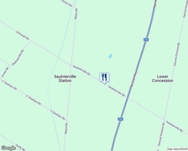 map of restaurants, bars, coffee shops, grocery stores, and more near 814 Saulnierville Road in Saulnierville