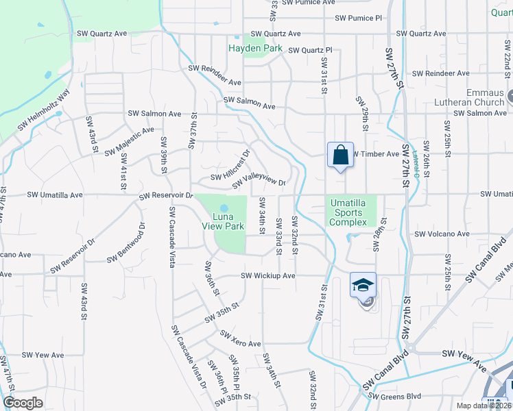 map of restaurants, bars, coffee shops, grocery stores, and more near 2810 Southwest 35th Street in Redmond