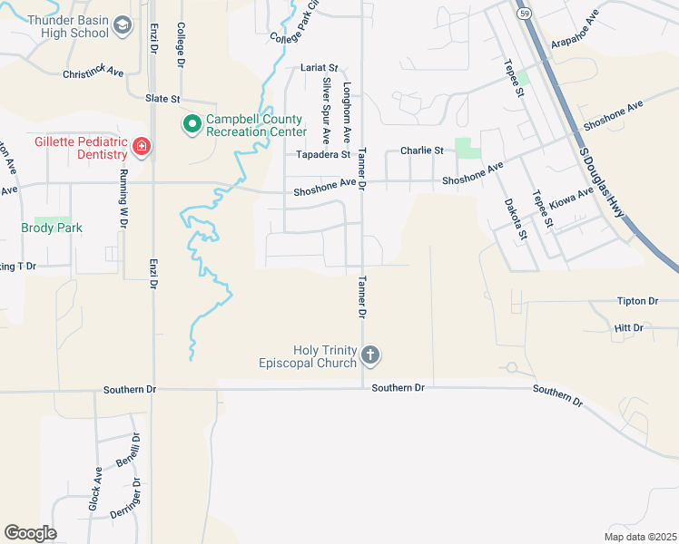 map of restaurants, bars, coffee shops, grocery stores, and more near 120 Stafford Bend in Gillette