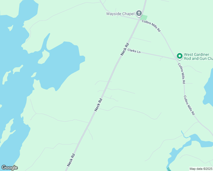 map of restaurants, bars, coffee shops, grocery stores, and more near 259 Neck Road in West Gardiner