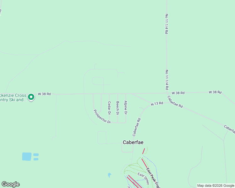 map of restaurants, bars, coffee shops, grocery stores, and more near 6000 Beech Drive in Cadillac