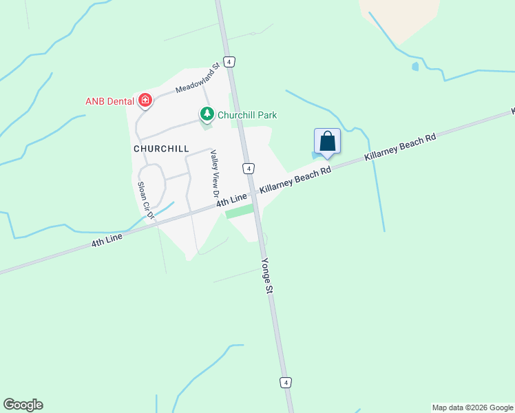 map of restaurants, bars, coffee shops, grocery stores, and more near 6253 Yonge Street in Innisfil