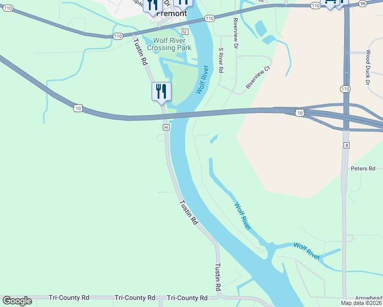 map of restaurants, bars, coffee shops, grocery stores, and more near 747 South River Road in Fremont