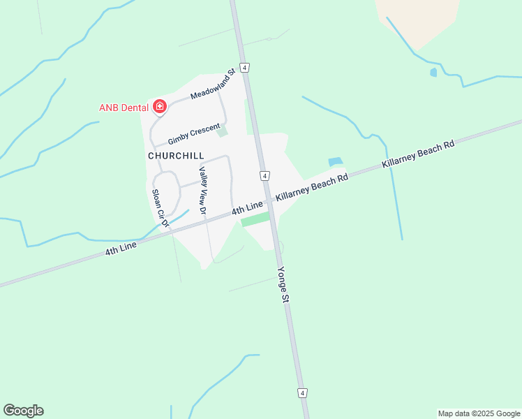 map of restaurants, bars, coffee shops, grocery stores, and more near 2238 4th Line in Innisfil
