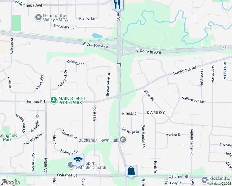 map of restaurants, bars, coffee shops, grocery stores, and more near N321 County Road N in Appleton