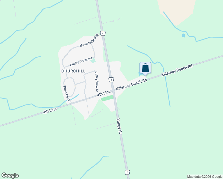 map of restaurants, bars, coffee shops, grocery stores, and more near 6272 Yonge Street in Innisfil