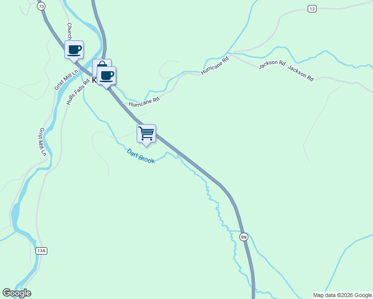 map of restaurants, bars, coffee shops, grocery stores, and more near State Highway 73 Scenic in Essex