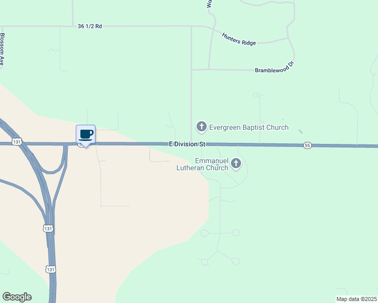 map of restaurants, bars, coffee shops, grocery stores, and more near 6000-6282 Pointe East Drive in Cadillac