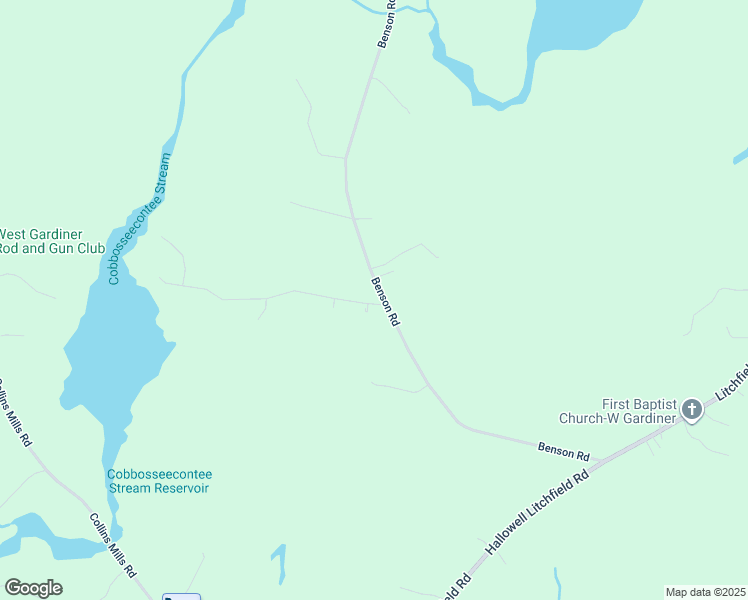 map of restaurants, bars, coffee shops, grocery stores, and more near 11 Hall's Drive in West Gardiner