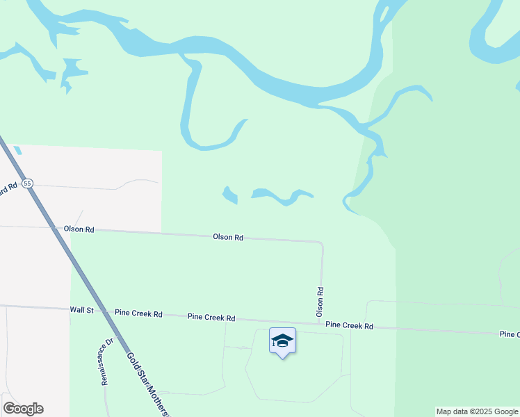 map of restaurants, bars, coffee shops, grocery stores, and more near 1594 Olson Road in Manistee