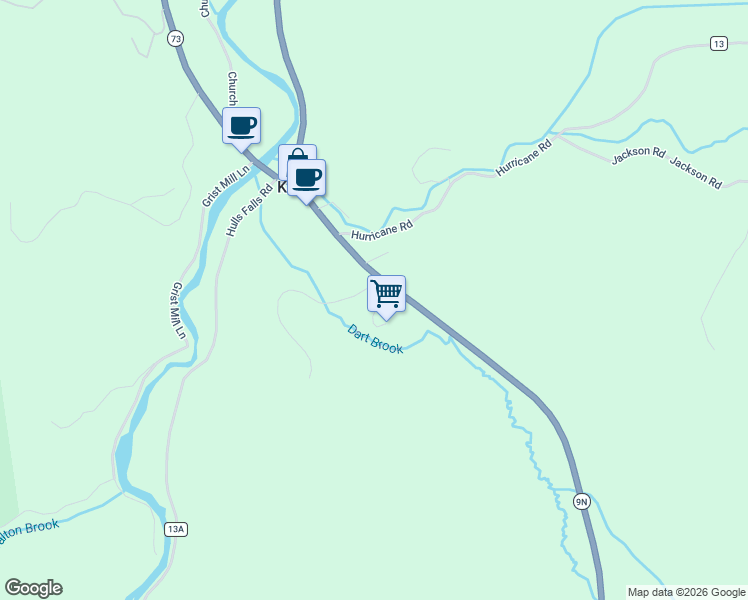 map of restaurants, bars, coffee shops, grocery stores, and more near Adirondack Park in Keene