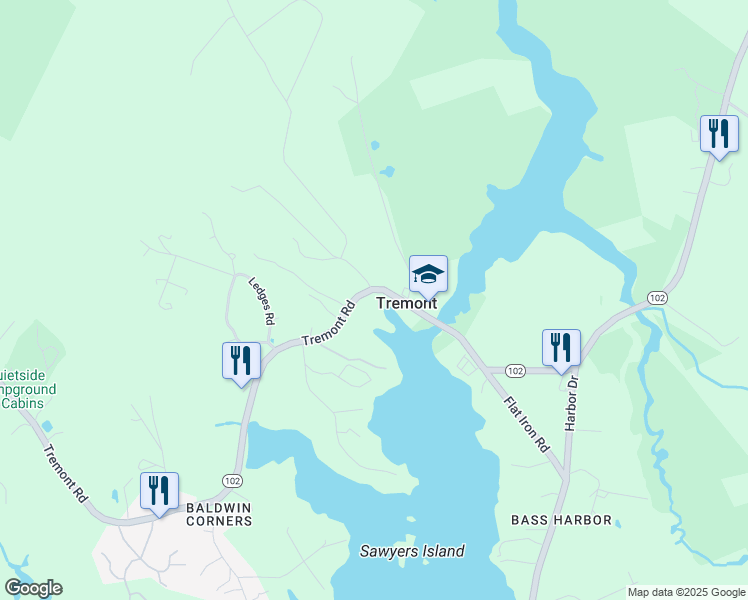map of restaurants, bars, coffee shops, grocery stores, and more near in Tremont
