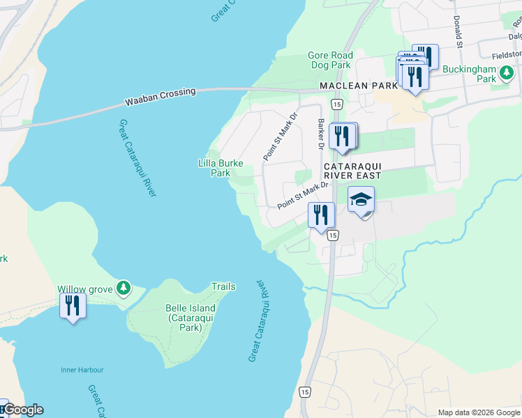 map of restaurants, bars, coffee shops, grocery stores, and more near 80 Limeridge Drive in Kingston