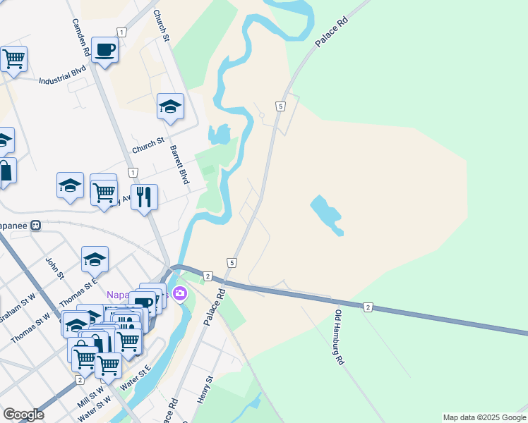 map of restaurants, bars, coffee shops, grocery stores, and more near in Napanee