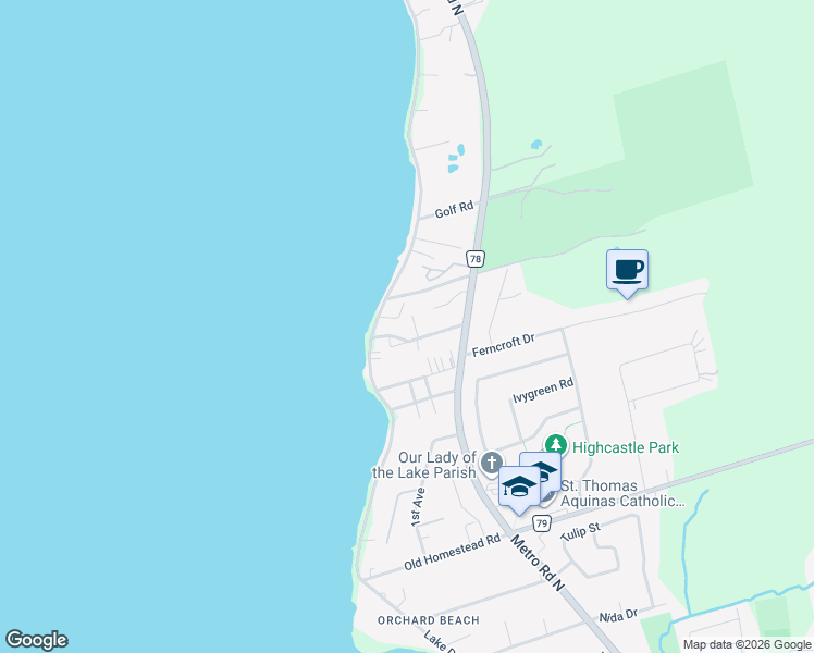 map of restaurants, bars, coffee shops, grocery stores, and more near 7 Centro Court in Georgina