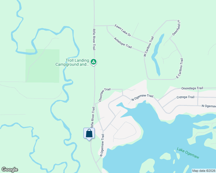 map of restaurants, bars, coffee shops, grocery stores, and more near 1659-1661 Choctaw Trail in West Branch