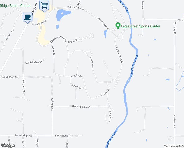 map of restaurants, bars, coffee shops, grocery stores, and more near 2129 Osprey Drive in Redmond