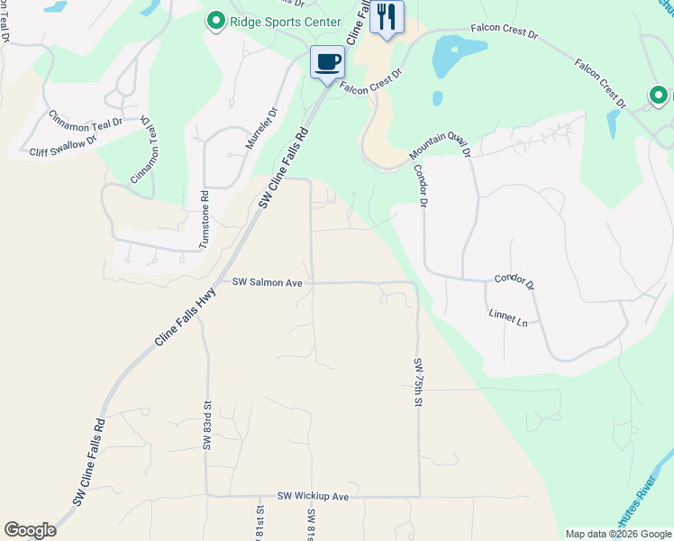 map of restaurants, bars, coffee shops, grocery stores, and more near 2218 Southwest 79th Street in Redmond