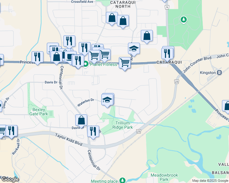 map of restaurants, bars, coffee shops, grocery stores, and more near 468 Grandtrunk Avenue in Kingston