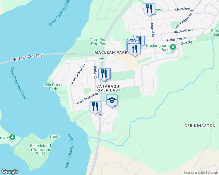 map of restaurants, bars, coffee shops, grocery stores, and more near 841 Kingston 15 in Kingston