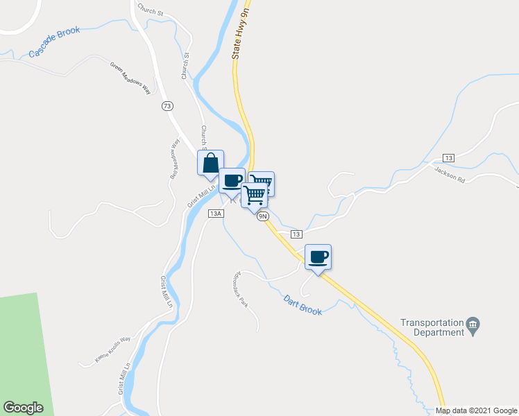 map of restaurants, bars, coffee shops, grocery stores, and more near 7 Bucks Ln in Keene