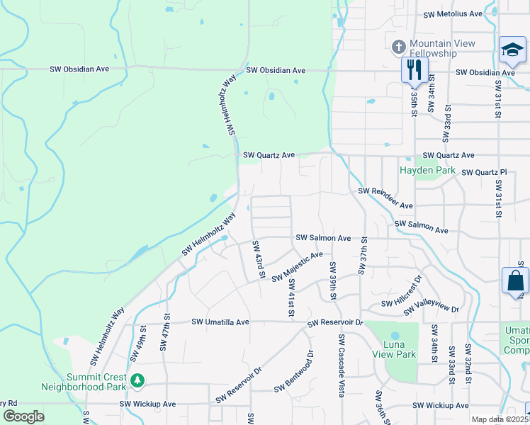 map of restaurants, bars, coffee shops, grocery stores, and more near 4235 Southwest Rhyolite Place in Redmond