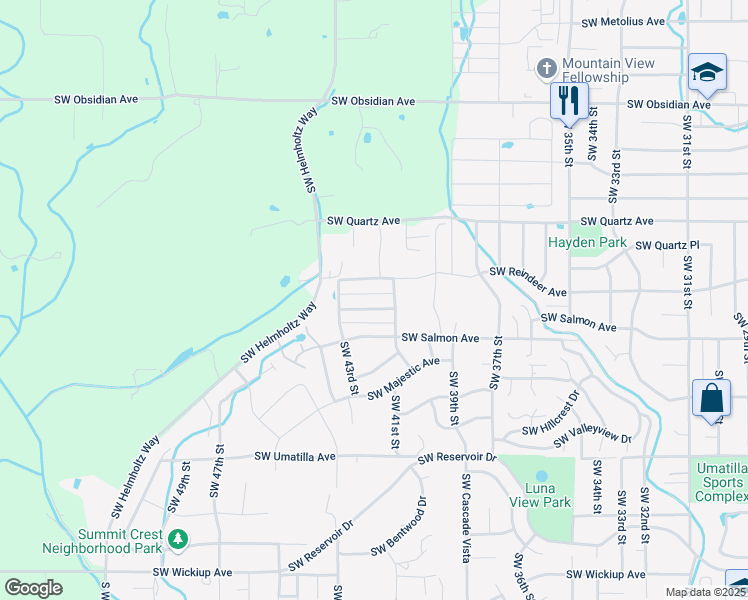map of restaurants, bars, coffee shops, grocery stores, and more near 4167 Southwest Rhyolite Place in Redmond