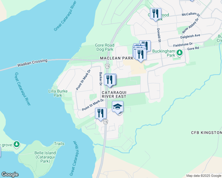 map of restaurants, bars, coffee shops, grocery stores, and more near 841 Kingston 15 in Kingston